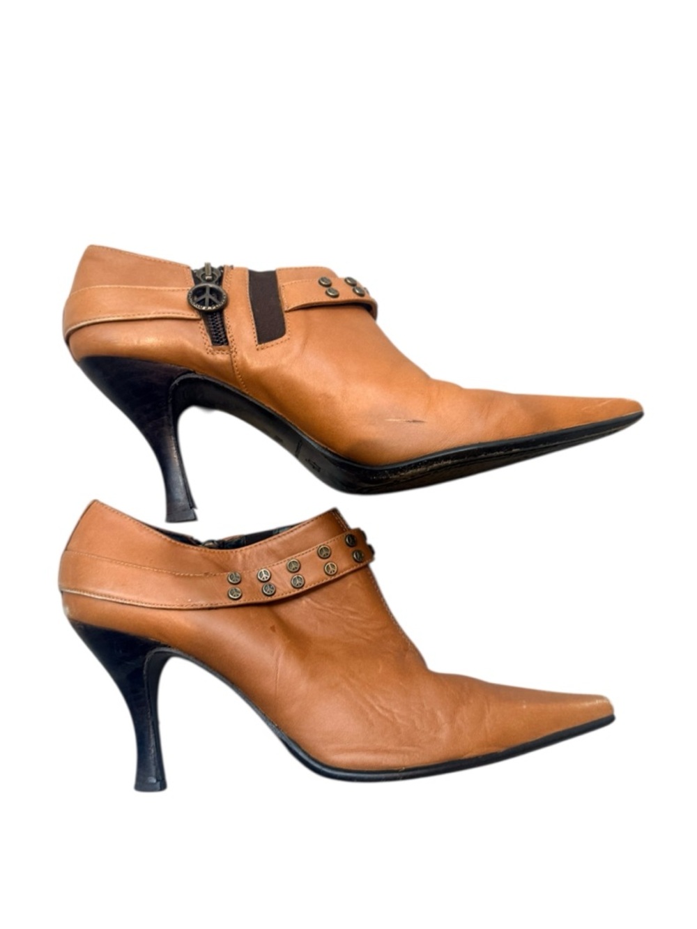 Donald J. Pliner Cognac Leather Slip-On Mules